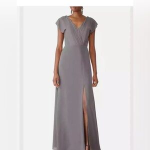 Monique Lhuillier Gray Gwen Gown Dress